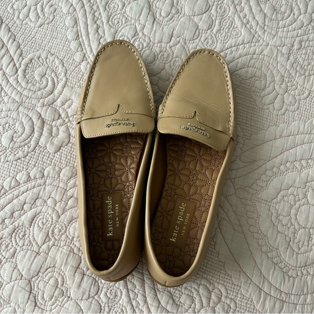 Kate Spade Tan Flat Loafers Shoes Size 8